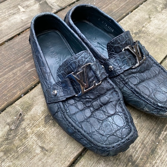 Authentic Louis Vuitton Monte Carlo Crocodile Skin Shoes Size 8 - Picture 3 of 16